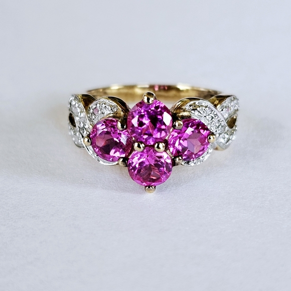 Ross-Simons Jewelry - Vintage Pink Ruby 💗 Ross Simons Technibond Ring Size 7 14k over Sterling Silver